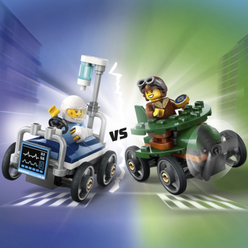 LEGO City 60459 Lėktuvo ir ligoninės lovos lenktynės