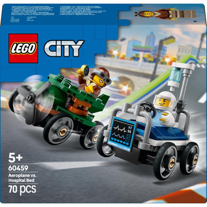 LEGO City 60459 Lėktuvo ir ligoninės lovos lenktynės